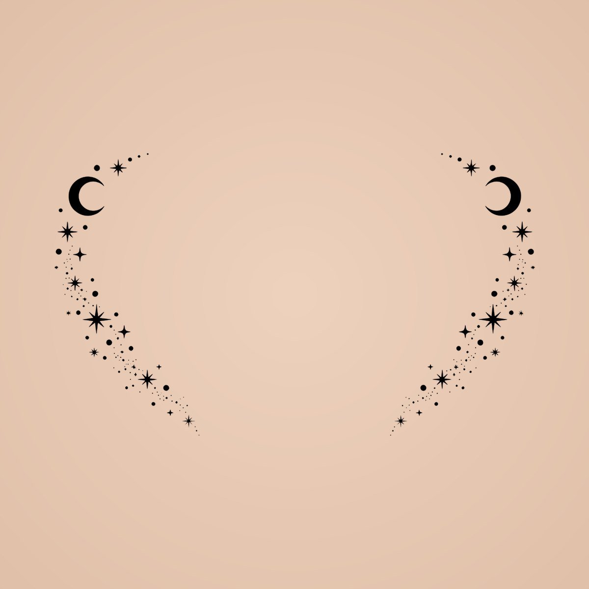 Tatuaje temporal Estrellas y lunas bajo los ojos (15 × 10 cm)